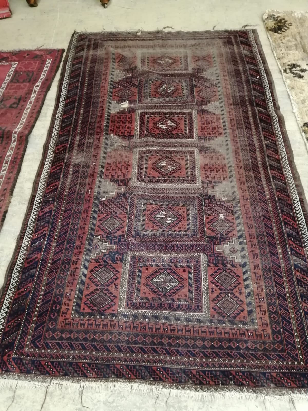 Three small North West Persian rugs (worn), largest 205 x 122cm